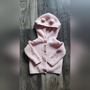 Carter's Pink Hooded Knitted Cardigan